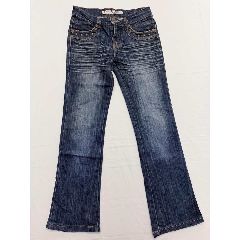 WSL Jeans Bootcut Jeans Womens 26 Blue Med Wash Low Rise Studded 26x31 Denim‎